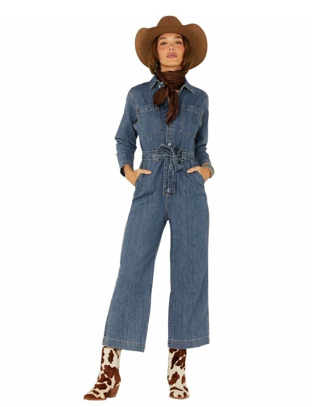 Western streetwear boho Levis belted denim jumpsuit 100% cotton 0001A1